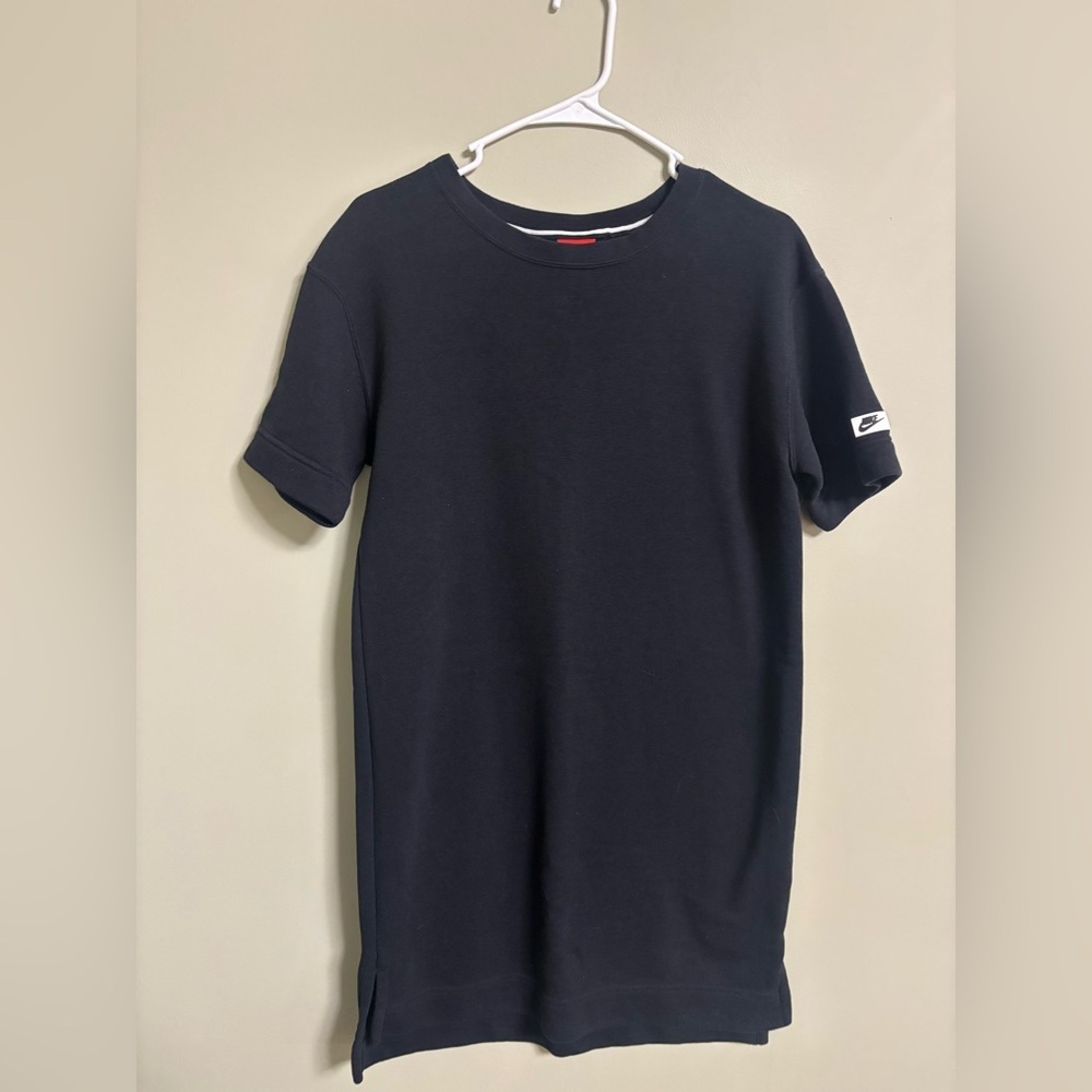 Nike Black Sweatshirt T-shirt Dress Size Small Short Sleeve Active